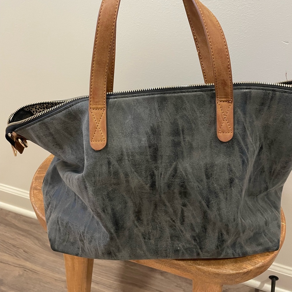 Stylish Gray and Tan Women's Tote Bag